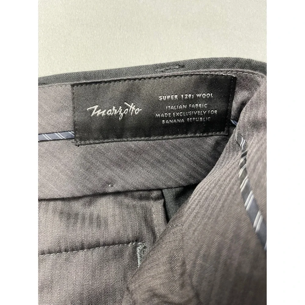 Banana‎ Republic Marzotto Super 120s Wool Slim Fit Dress Pants Charcoal 35x30